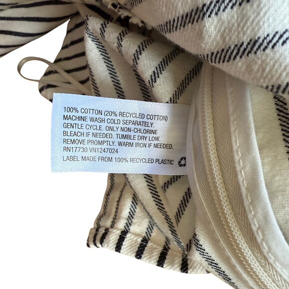 Future Collective Striped One Shoulder Denim Cropped Top Black White Sz XL - Picture 3 of 10